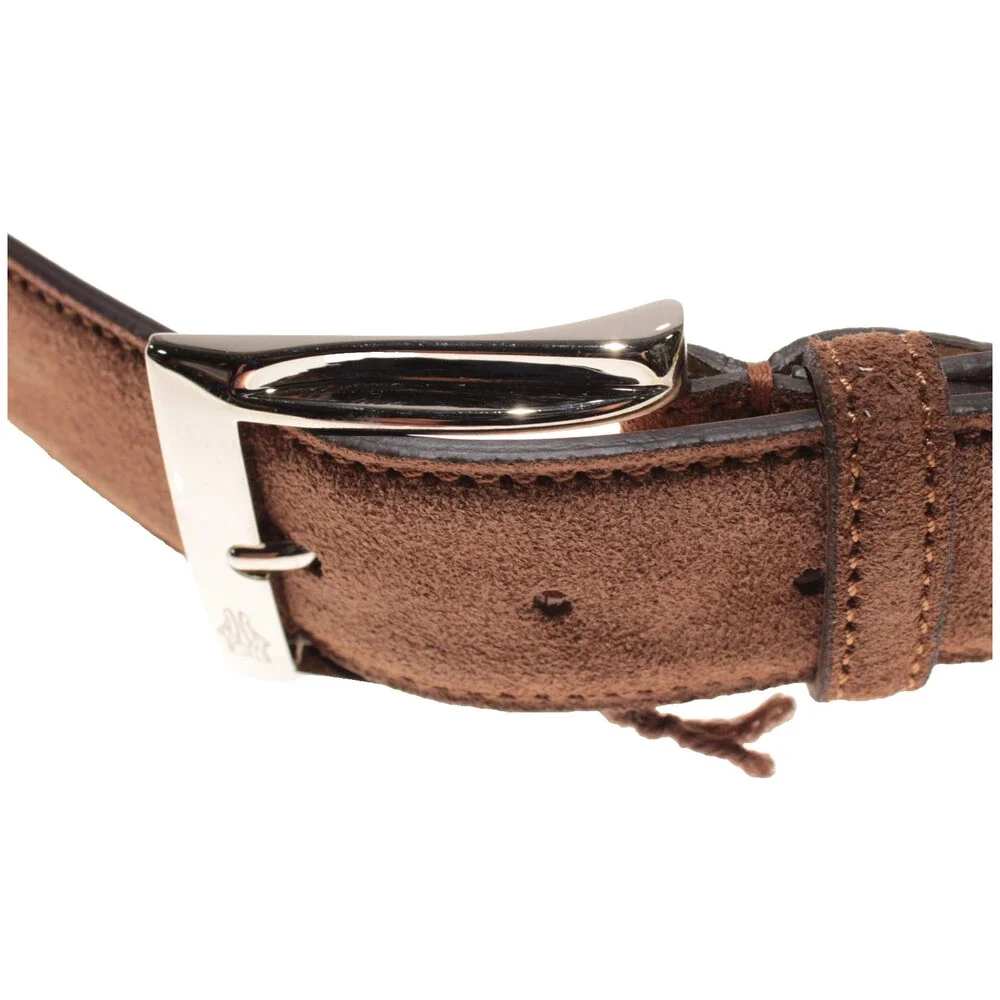 Di Bianco NWT Cut to Size Dress Belt In Solid Brown Suede Leather One Size
